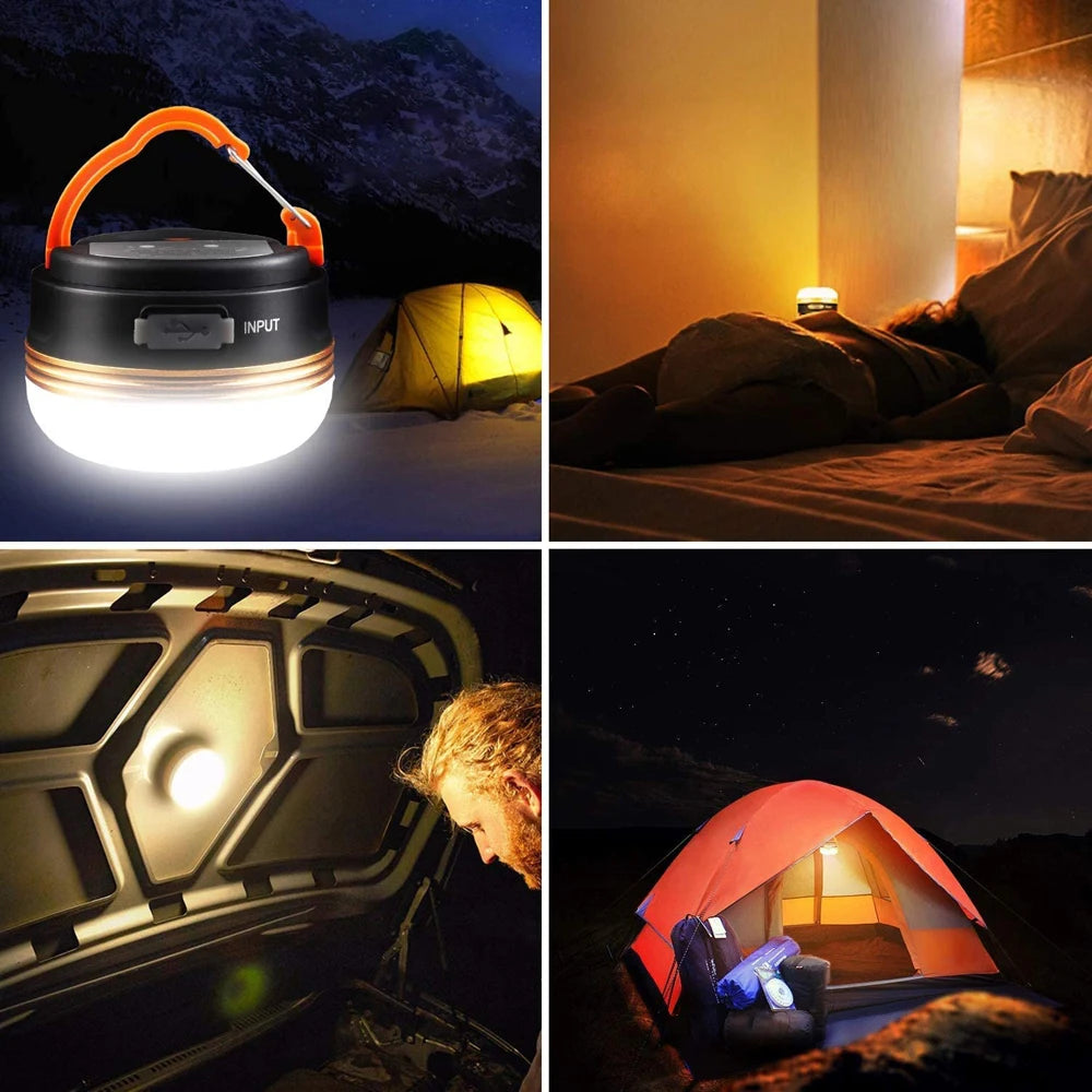 10W USB Rechargeable Camping Lantern – 1200mAh Portable Hanging Tent Light for Hiking & Outdoor Use