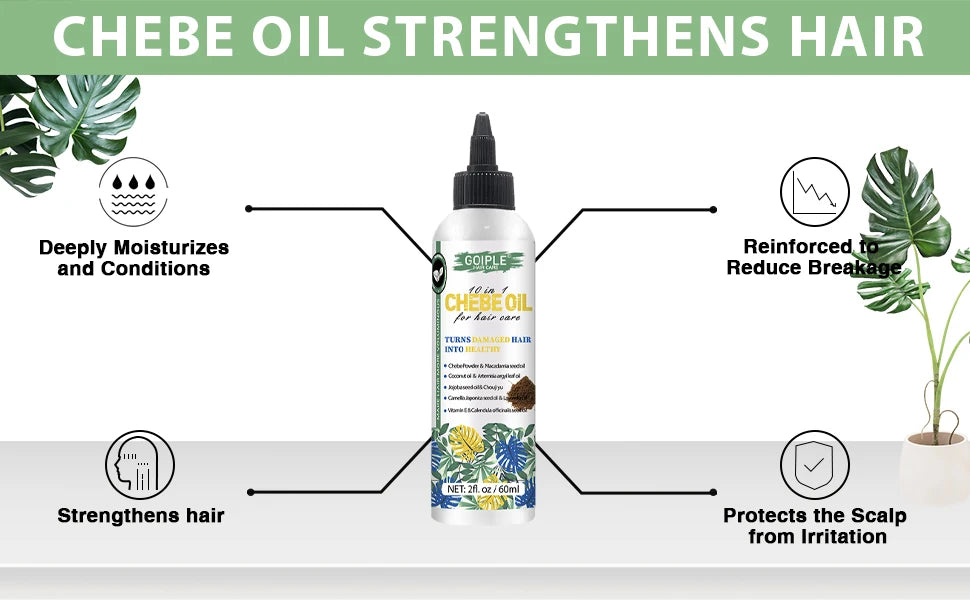 GOIPLE Chebe Hair Care Products Deep Nourish & Moisturize Conditioner Smoothing Anti-loss Breakage Hair Oil or Butter or Powder