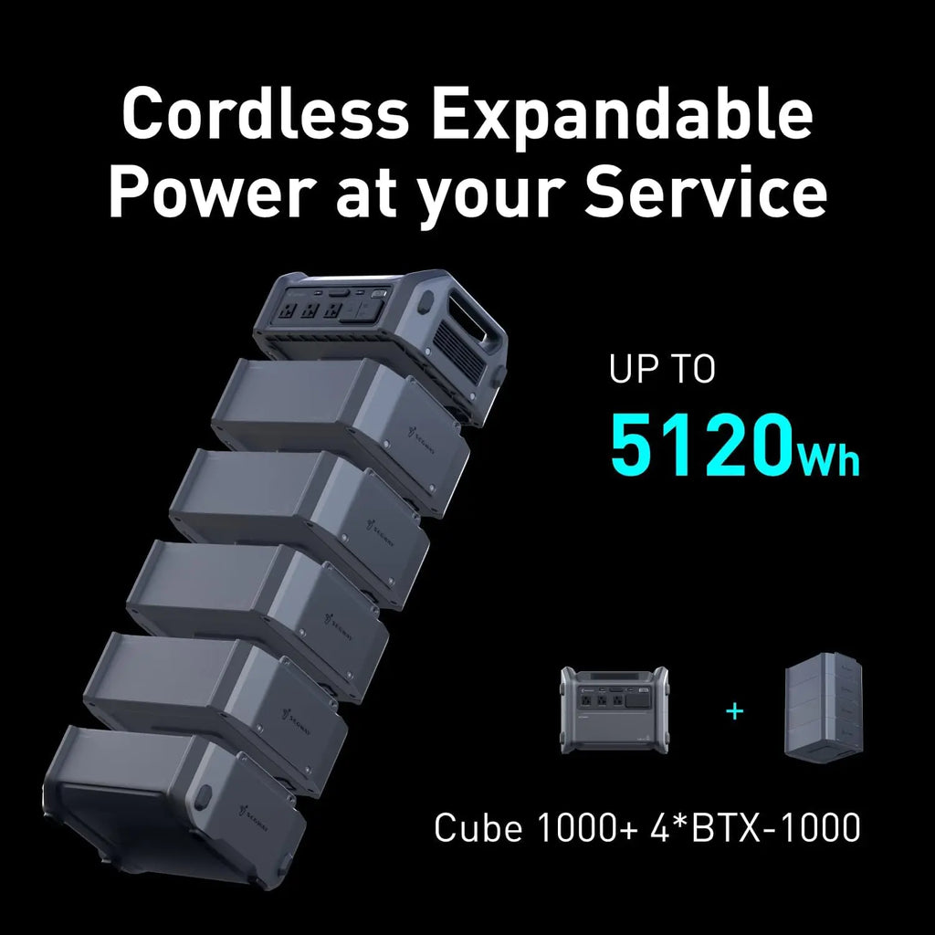 Cube 1000 Power Station, 2200W & 1024Wh LiFePO4