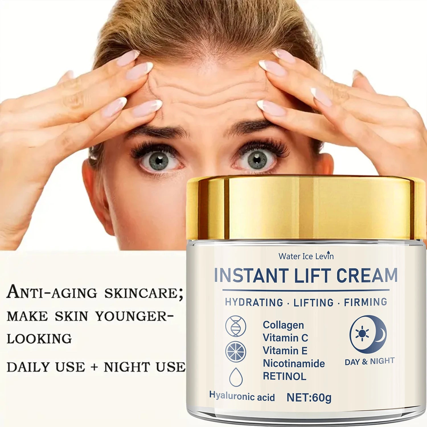 Facial Firming & Lifting Cream – Retinol, Collagen & Hyaluronic Acid Moisturizer 60g
