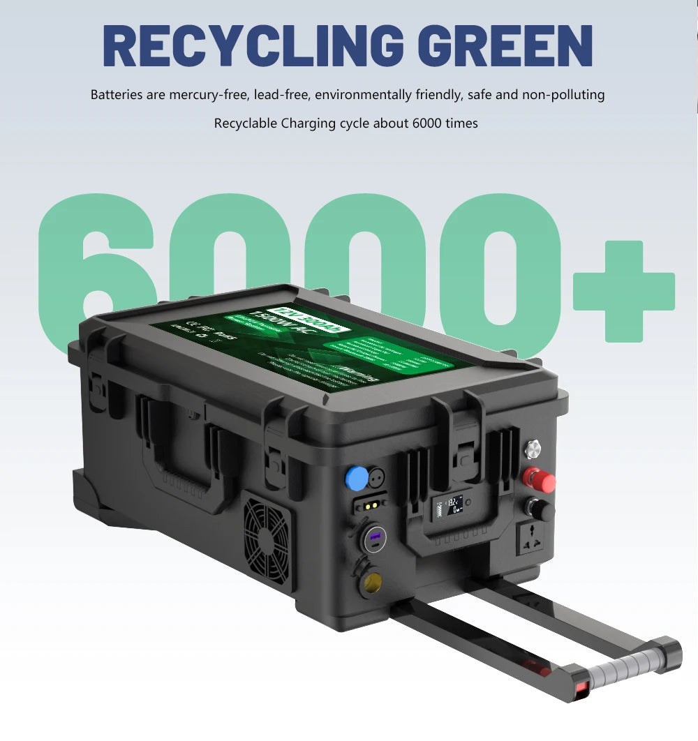 Portable Power Station 12V 300Ah — High-Capacity LiFePO4 Battery for Off-Grid & RV Use