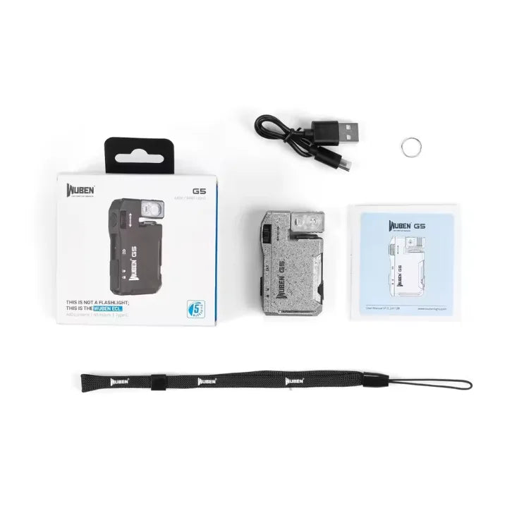 Wuben G5 Rechargeable EDC Pocket Flashlight – 400 Lumens, Dual Light Sources & RGB Light