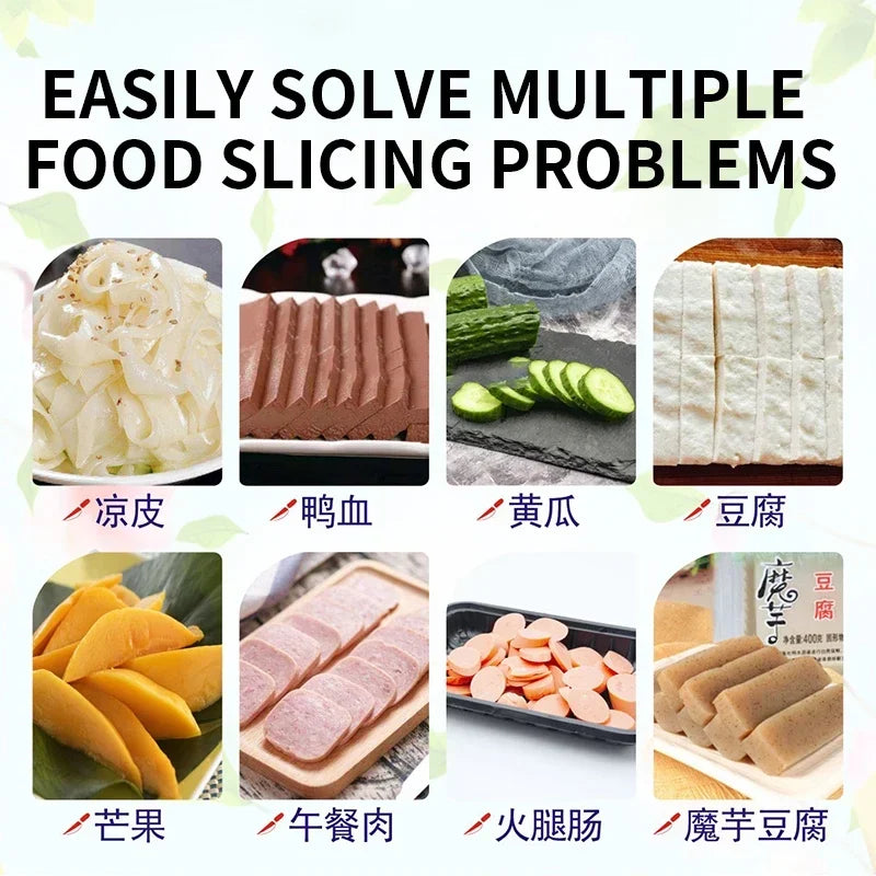 Stainless Steel Double-Blade Manual Slicer — Multifunctional Vegetable & Cooked Food Cutter