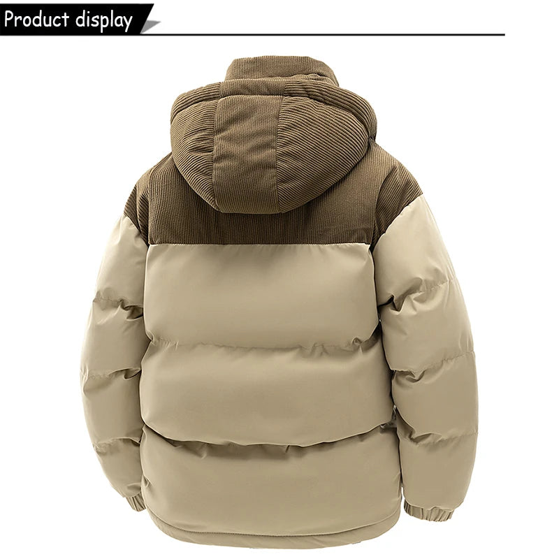 Men's Removable Hooded Windbreaker Parka Jacket – Warm Casual Outerwear for Autumn & Winter