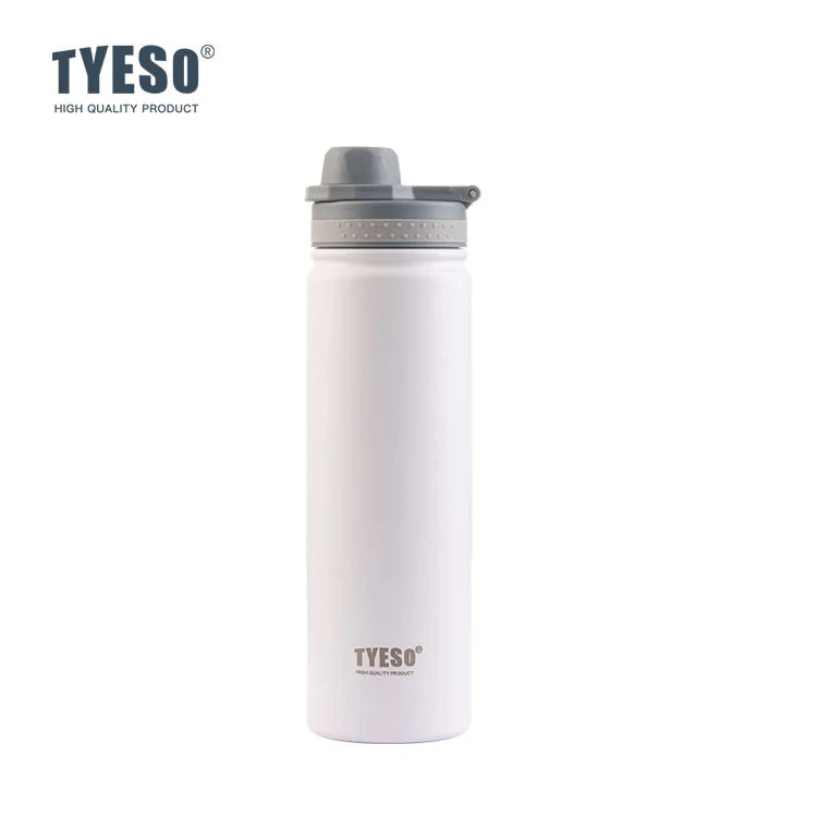 TYESO 304 SS Vacuum Thermos Bottle – Wide Mouth, Leakproof, 6–12Hr, 600–1200ml, 10+ Colors, Optional Cup Bag