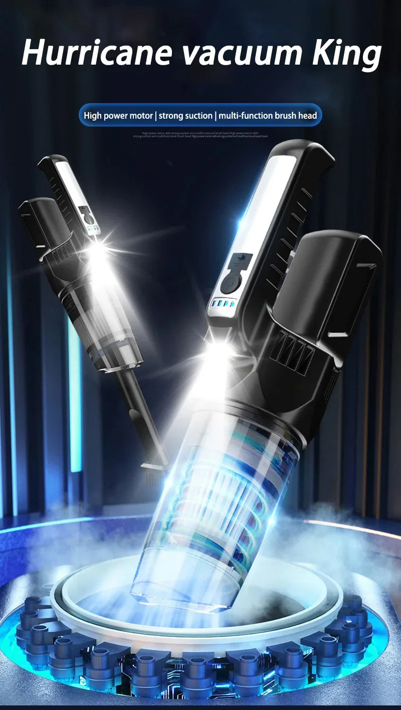 Lenovo Wireless Handheld Vacuum Cleaner — Strong Suction for Home, Car, Carpet, Window, Crevice & Groove Cleaning