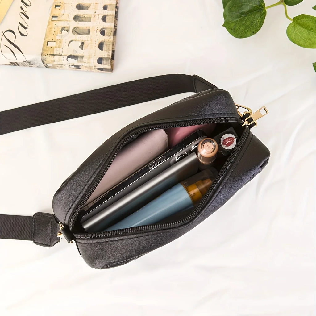 Minimalist Quilted Crossbody Bag – Trendy PU Shoulder Bag & Phone Wallet for Women
