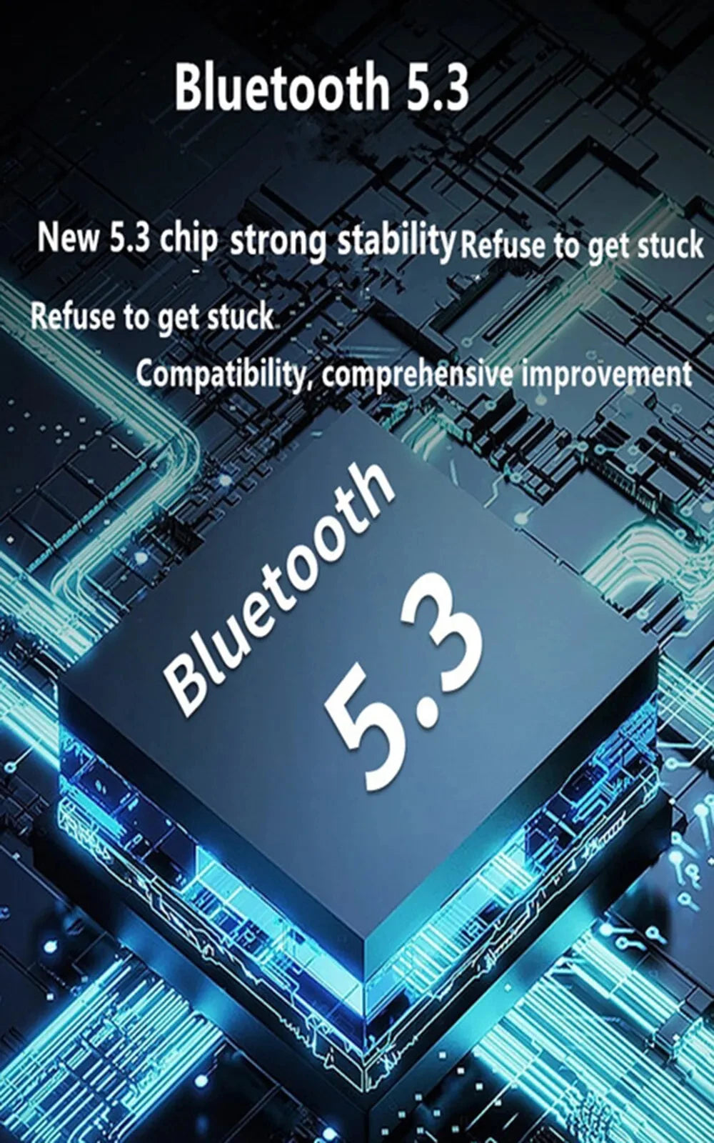 MECOTTZ Bluetooth 5.3 Ear Hook Earphone – Hybrid Driver, ANC, IPX5, 688Hr Standby, CE/RoHS, Single & 3-Pack