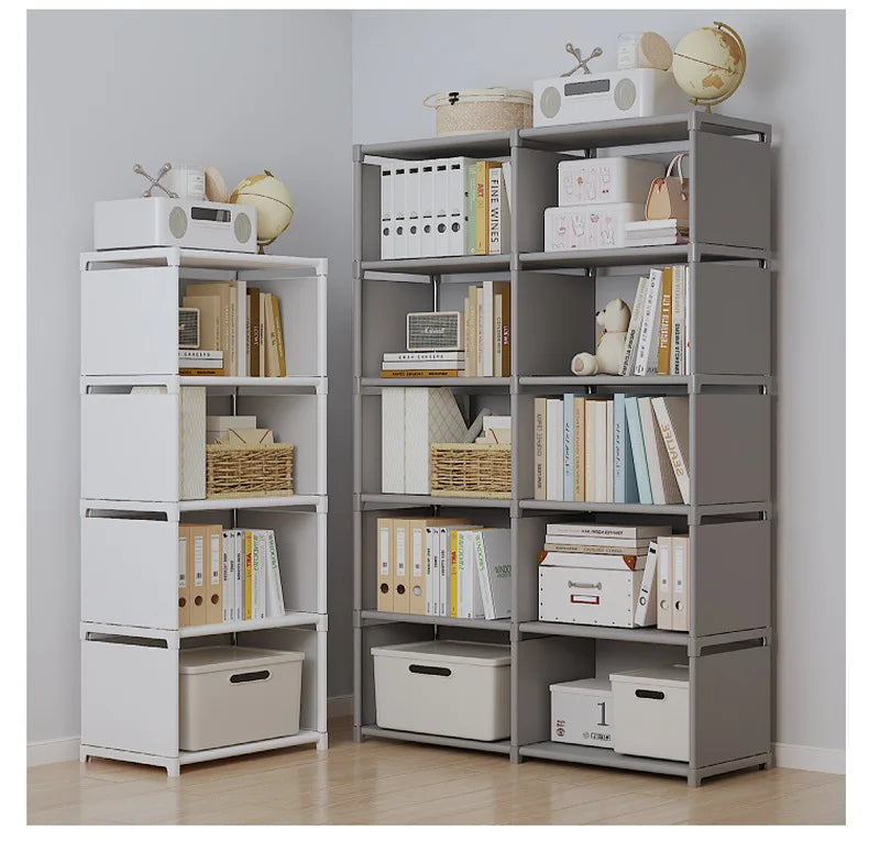 Multilayer Bookshelf & Bookcase – Easy Assembly, Storage Shelf for Books, Toys & Sundries, Living Room, Bedroom & Study