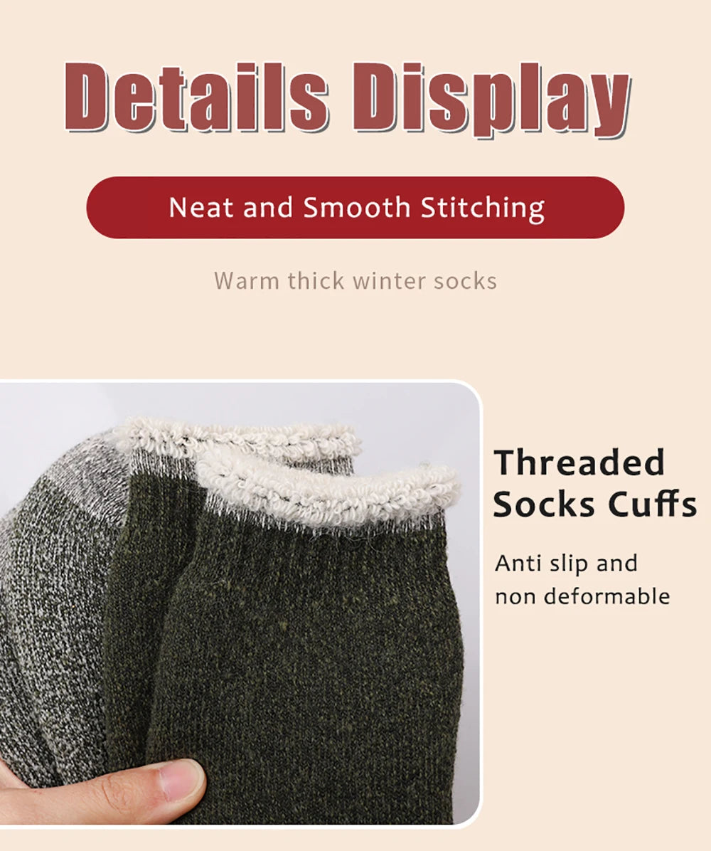 Men's Thick Wool-Blend Crew Socks, 3 Pairs