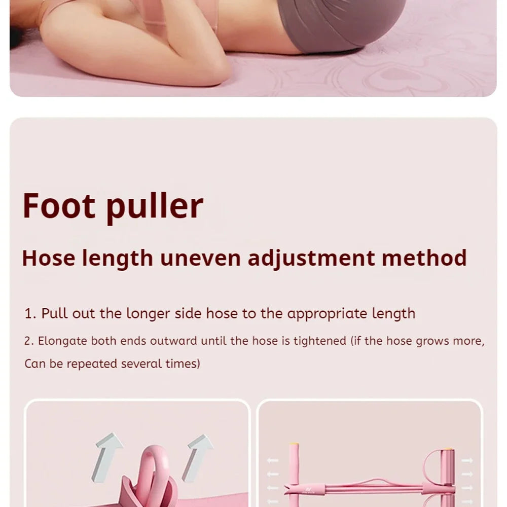 4-Tube Resistance Bands & Yoga Pedal Puller – Stretching & Leg Muscle Strengthening Tool for Home Fitness