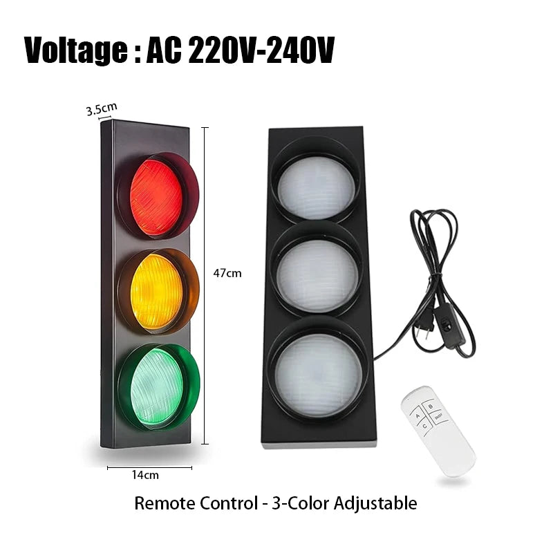 Traffic Light Wall Lamp – LED & Remote Control