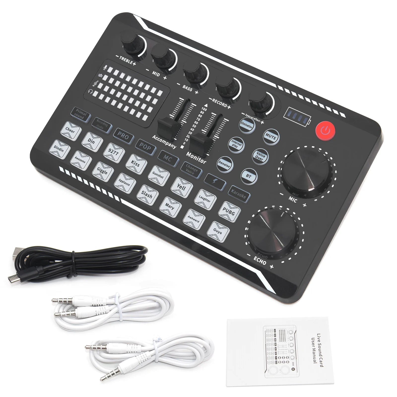 Live Sound Card Audio Mixer — USB Interface for Streaming, Recording & Podcasting