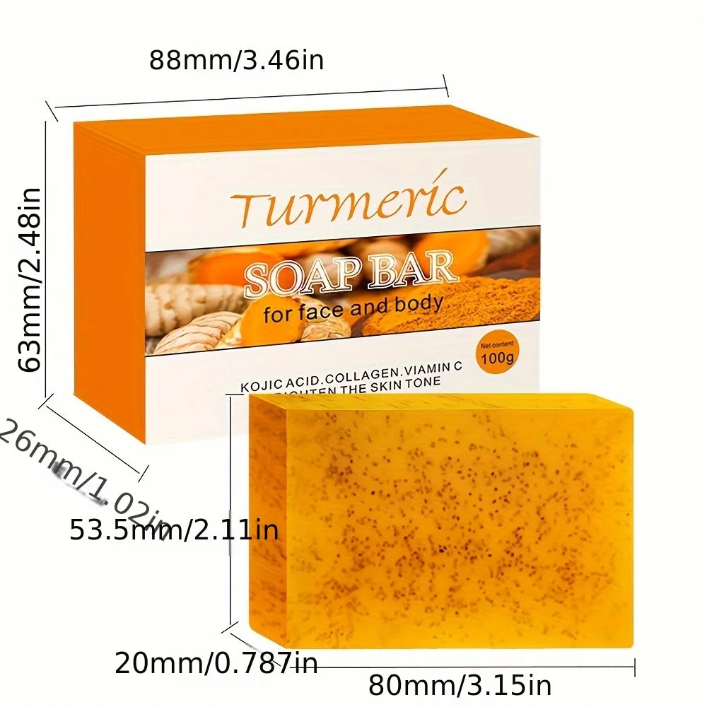 Turmeric & Kojic Acid Handmade Soap Bars – 5-Pack, 100g Each | Moisturizing & Exfoliating