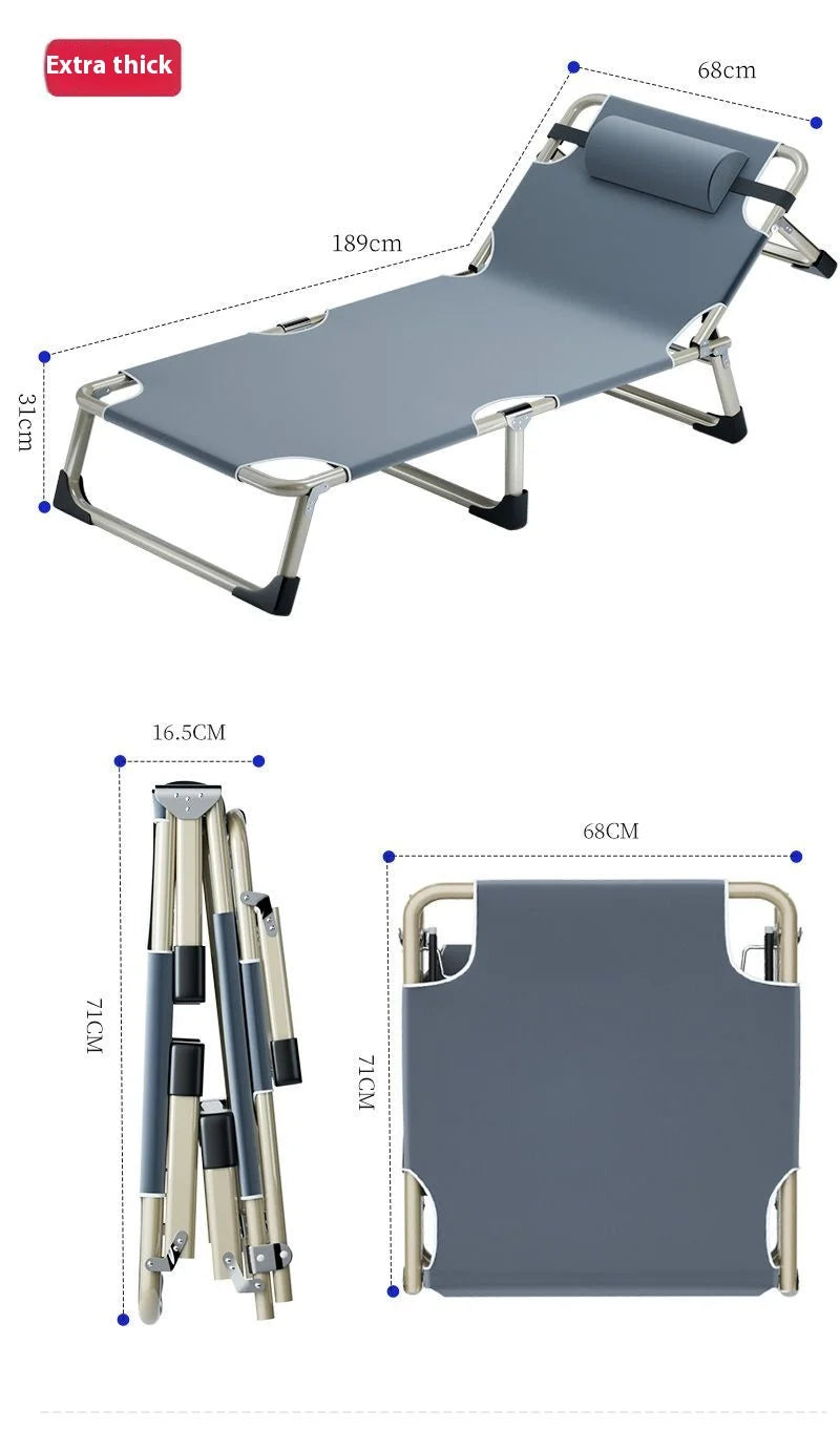GIANXI Summer Camp Bed Folding Chair Office Nap Bed Recliner Napping Appliance Accompanying Bed Folding Bed With Cushion