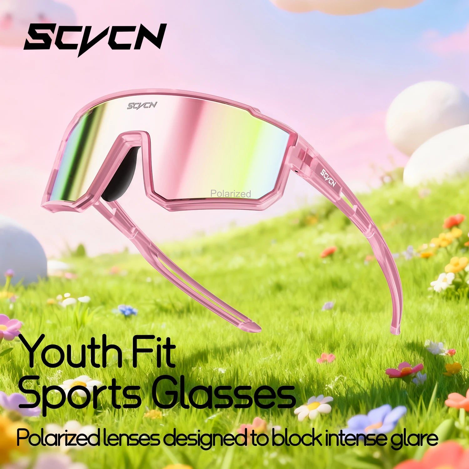 SCVCN Kids Photochromic Sport Sunglasses | UV400 Boys Girls Outdoor Skateboarding Bike Golf Eyewear