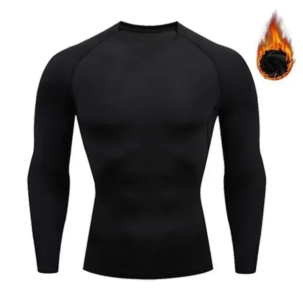 Men's Warm Long Sleeve Top & Pants Set – Tight Fitness Running Yoga Athlete Sport Suit