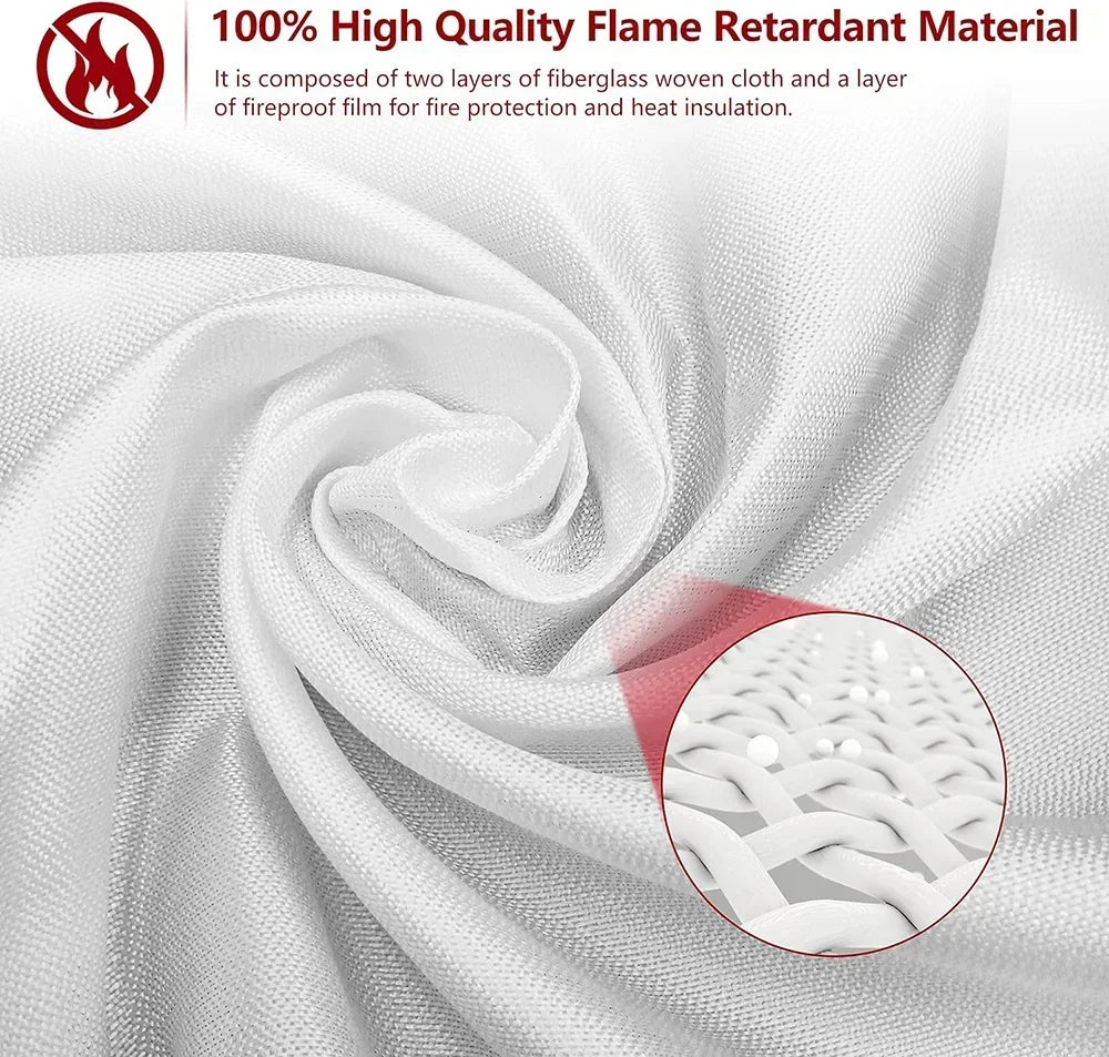 Fiberglass Fire Emergency Blanket – Flame Retardant Suppression Blanket for Home Safety & Survival