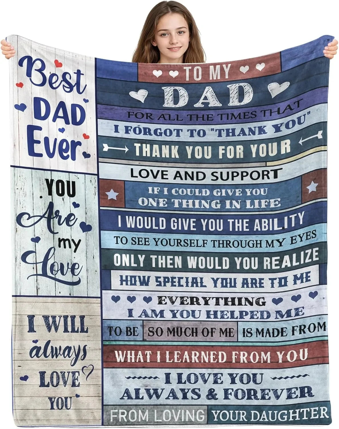 Family Gift Throw Blanket – Soft Warm Personalized Gift for Dad, Mom, Grandparents & Family
