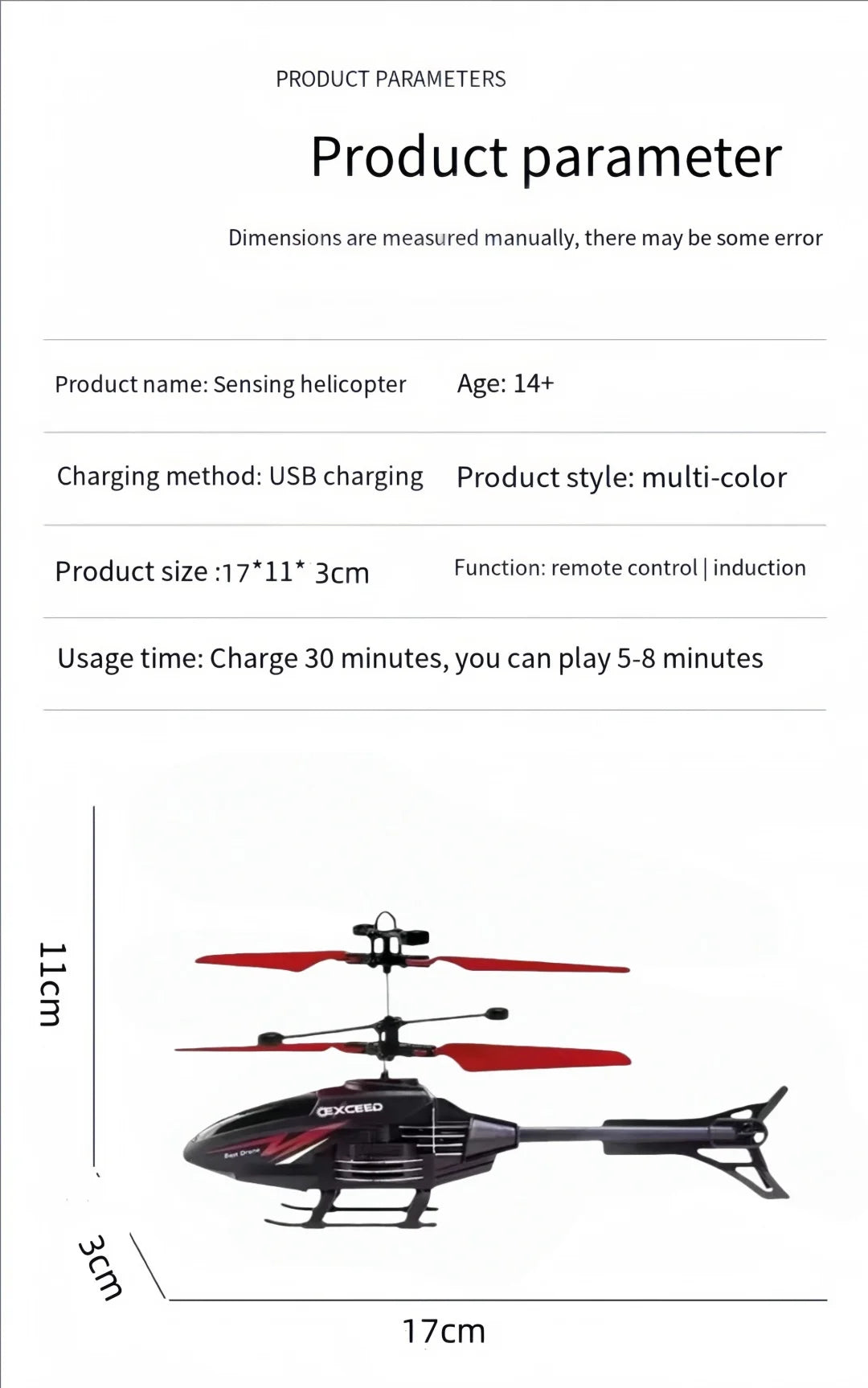 Induction RC Helicopter Toy – Indoor Remote Control Aircraft for Boys & Girls