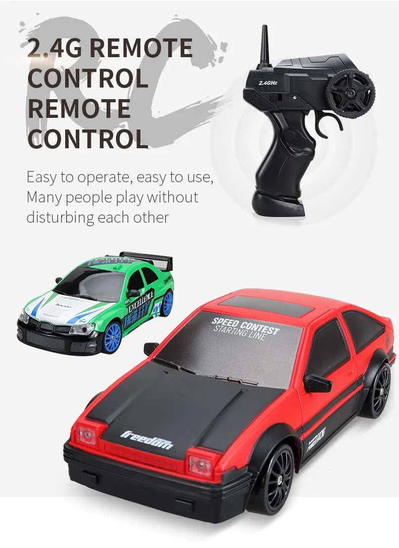 1:24 Scale 4WD RC Drift Car – 20KM/H High Speed LED Racing Vehicle