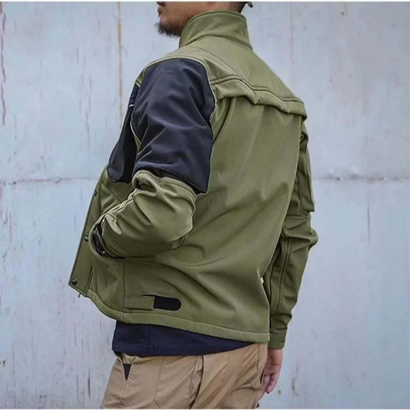 Men's Tactical Soft Shell Jacket & Cargo Pants Set – Waterproof Fleece-Lined Winter 2-Piece