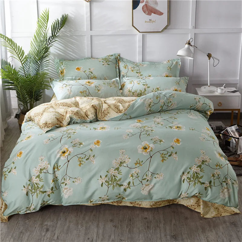 Cartoon Print Duvet Cover Set – Skin-Friendly 400TC Polyester, 3-Piece with 2 Pillowcases, 20 Designs & 4 Sizes