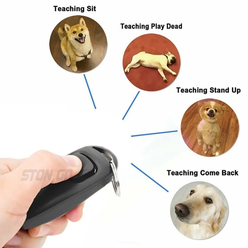 2-in-1 Dog Training Clicker & Whistle with Keyring