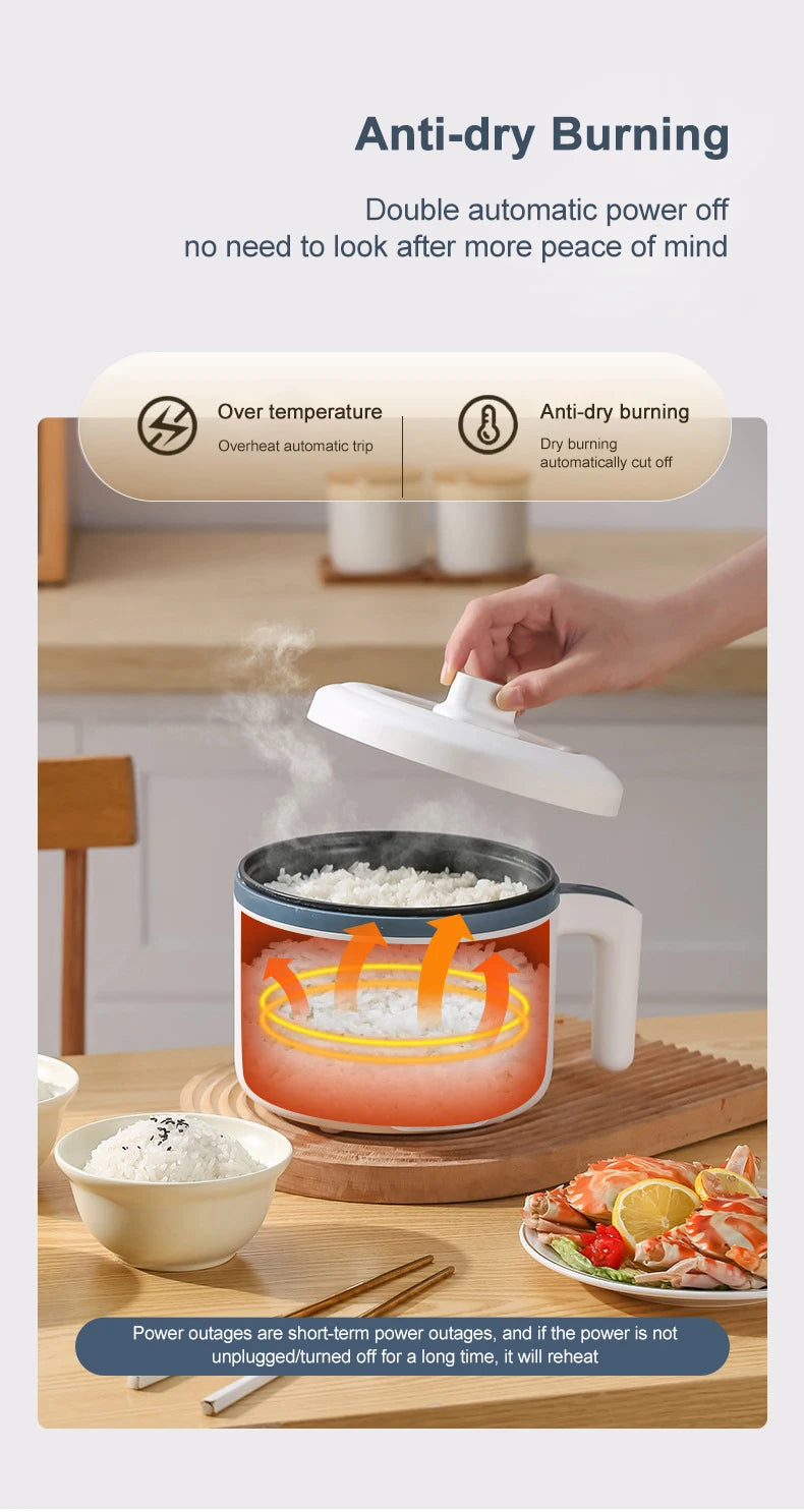 1.7L Electric Rice Cooker – Non-Stick, Single/Double Layer, 220V Smart Mechanical MultiCooker for Home
