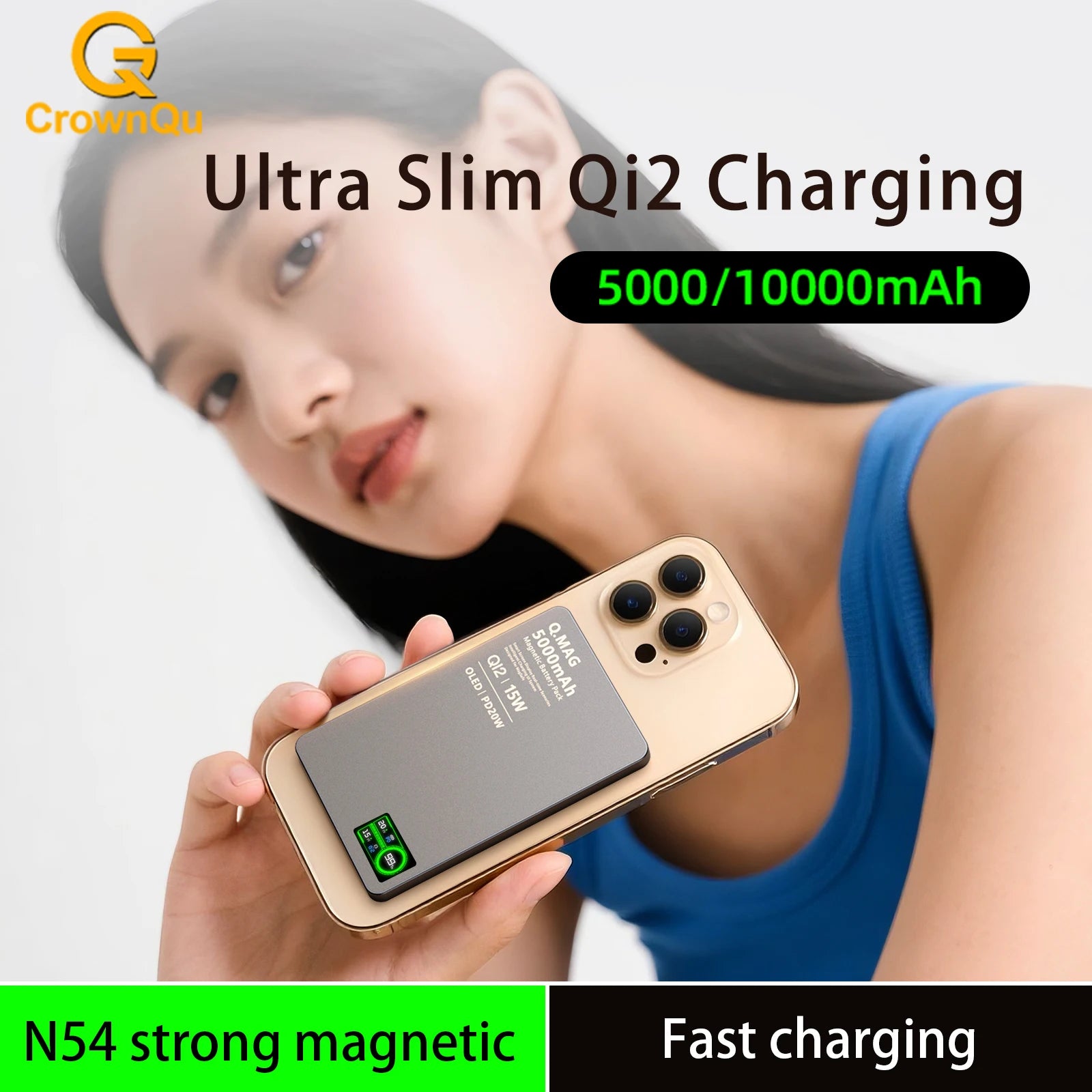 Qi2 Magnetic Power Bank — 15W MagSafe Fast Wireless Charging for iPhone