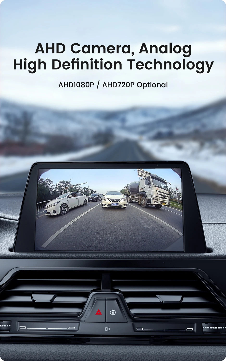 AHD 1080P Car Backup Camera – 170° Fisheye Lens, Night Vision, Waterproof | White, Black & Silver