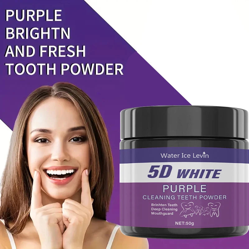 Purple Tooth Cleaning Powder – Sulfate-Free Whitening & Deep Cleaning for Brighter Teeth in 5 Days
