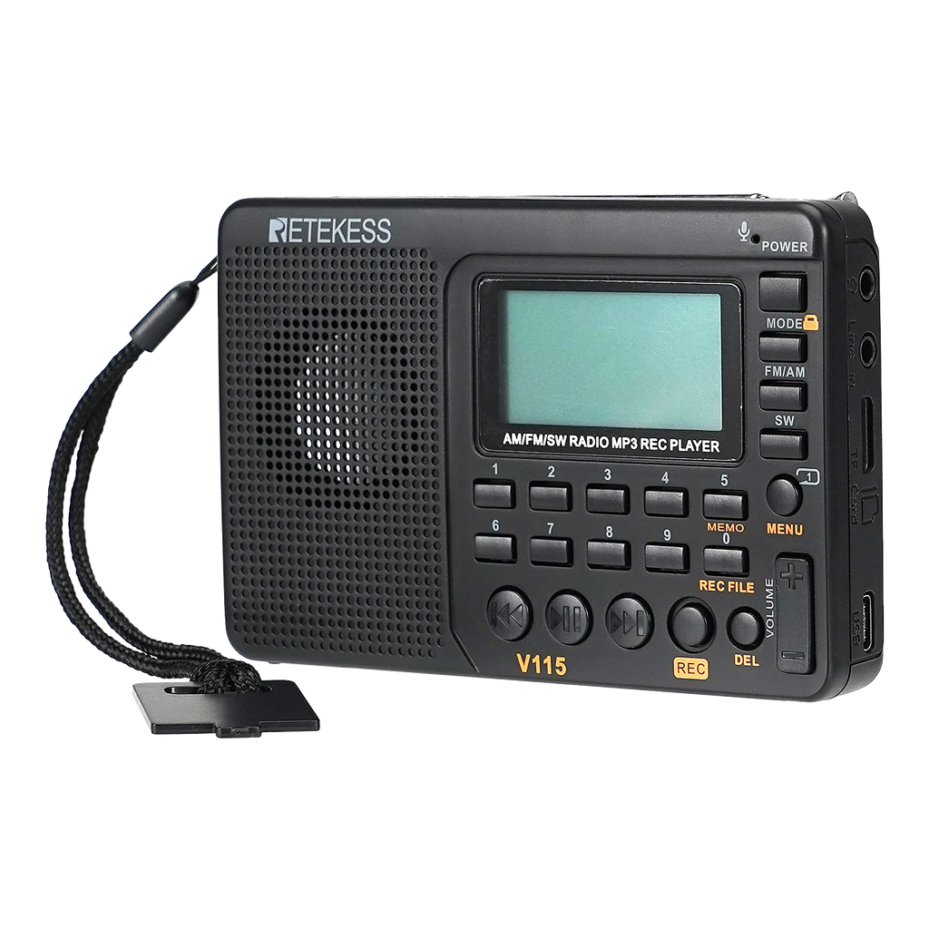 RETEKESS V115 Portable FM AM SW Radio — Rechargeable with USB