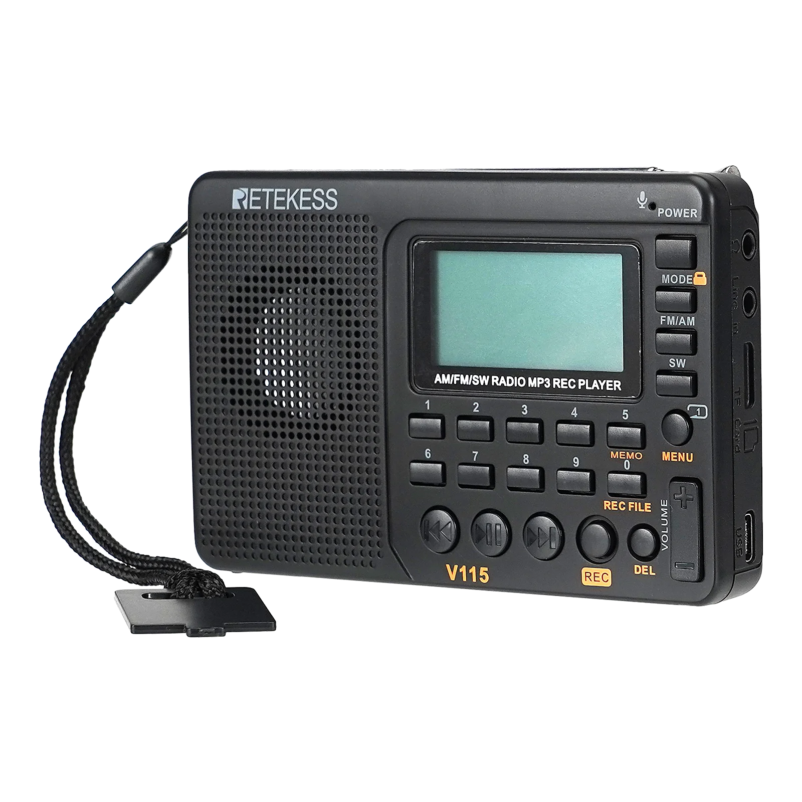 RETEKESS V115 Portable FM AM SW Radio — Rechargeable with USB