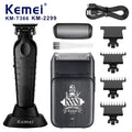 Kemei 2-in-1 Professional Hair Clipper & Trimmer Set – Oil Head Shear, Carving Blade, USB Fast Charge