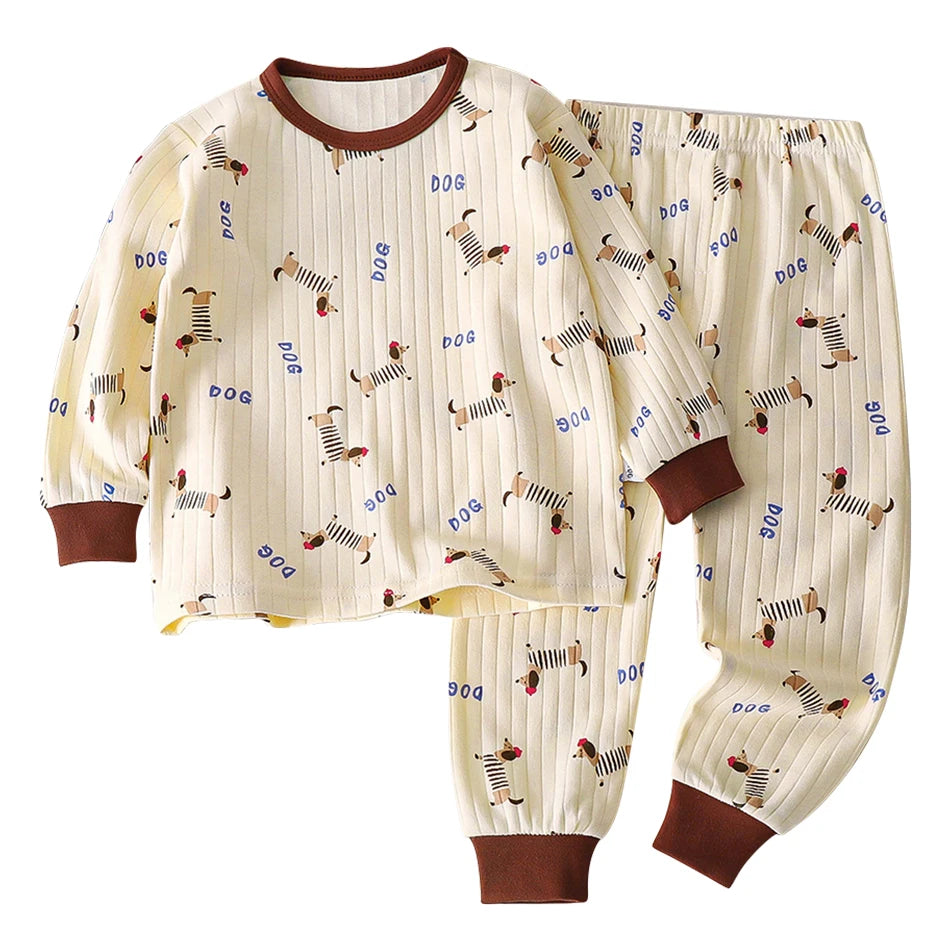 Kids' Casual Autumn Long Sleeve Cartoon Pajamas Set | Soft Comfortable Sleepwear Boys & Girls