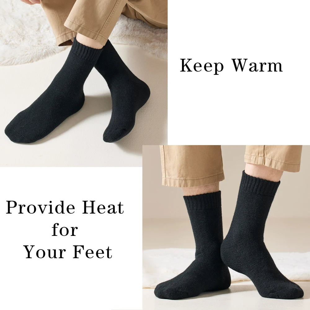 Men's Thick Wool-Blend Crew Socks