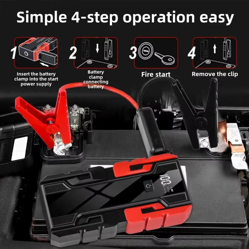 12V Portable Jump Starter – USB Power & Multi-Mode LED