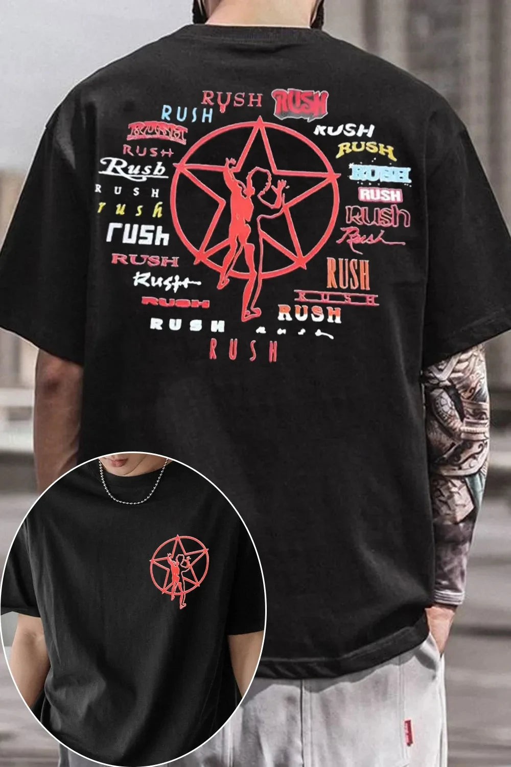 Rush Band Graphic T-Shirt — Unisex Cotton Short Sleeve Casual Loose Tee