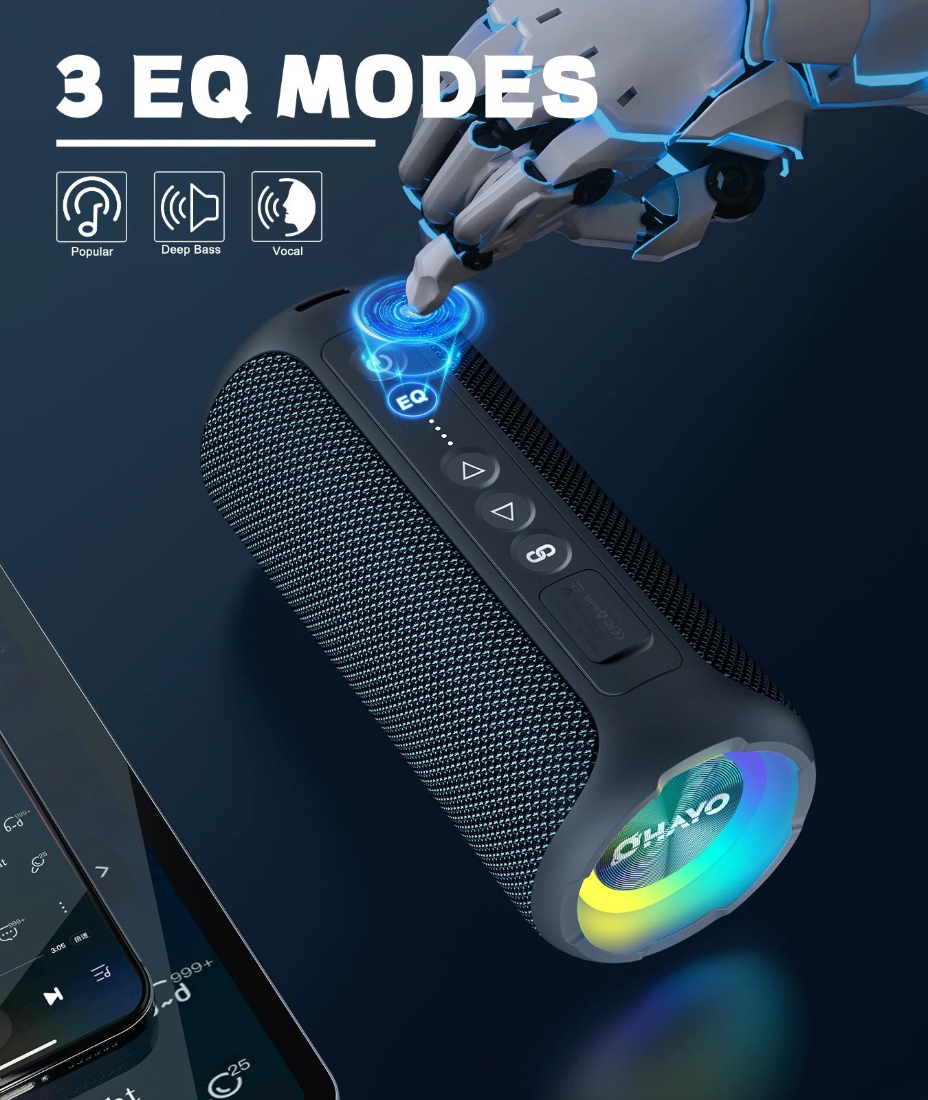 Ortizan 40W Portable Bluetooth Speaker — IP7 Waterproof, 30Hr Battery