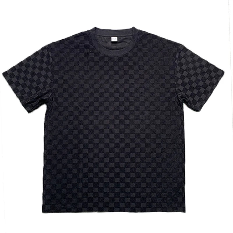 Men's Oversized Chessboard Plaid Shirt & Shorts Set – Loose Summer Leisure 2-Piece