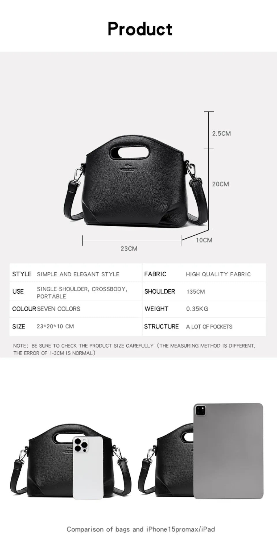 VANDERWAH Luxury Microfiber Leather Flap Shoulder Bag – Small Casual Tote Handbag for Women