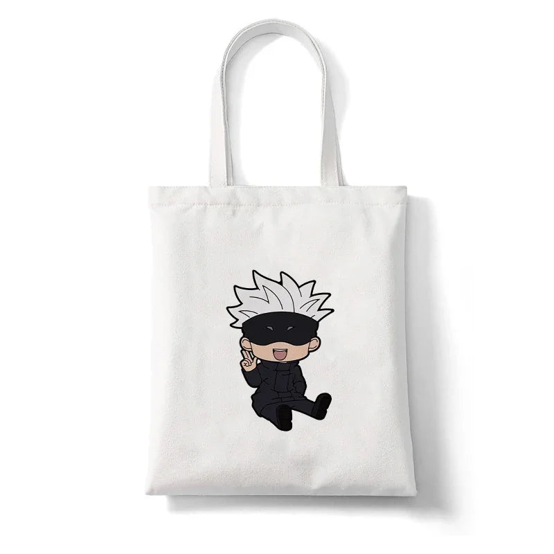 Jujutsu Kaisen Anime Canvas Tote Shopper Bag – Large Reusable Shoulder Bag for Women
