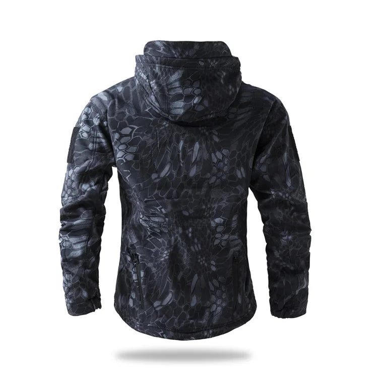 Men's Soft Shell Tactical Fleece Hooded Jacket
