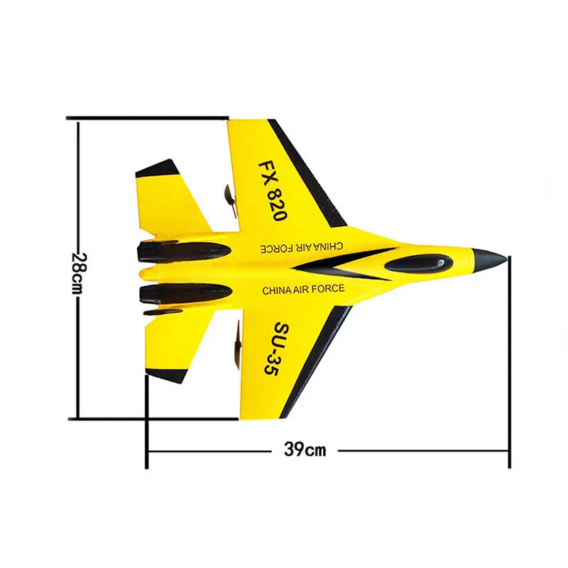 SU35 RC Glider Airplane – 2.4G Remote Control Fighter Plane with LED Lights for Kids