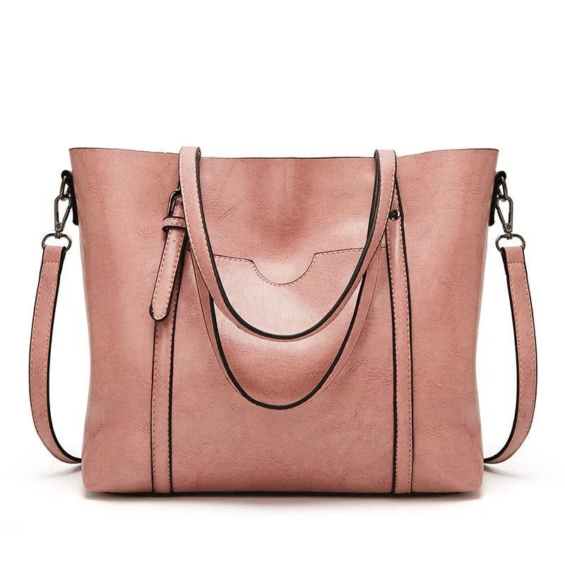 Vintage Oil Wax TPU Shoulder Bag – Hard Shell Tote Crossbody Satchel for Women
