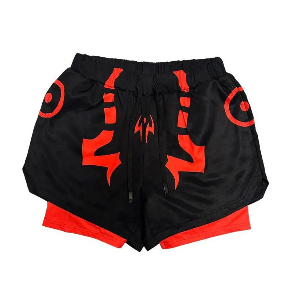 Anime Jujutsu Kaisen 3D Compression Shirt & Gym Shorts – Quick Dry Running Workout Sportswear