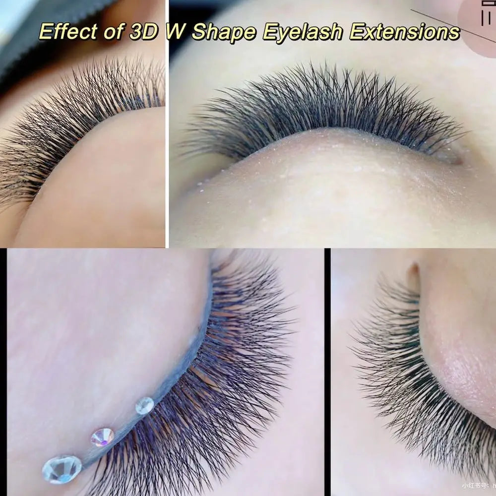 Salon-Perfect Lashes. Every Time. — NAGARAKU W Shape Premade Fan Eyelash Extensions | 3D 4D 5D, C & D Curl, 0.07mm, 8–15mm, Natural Soft Light