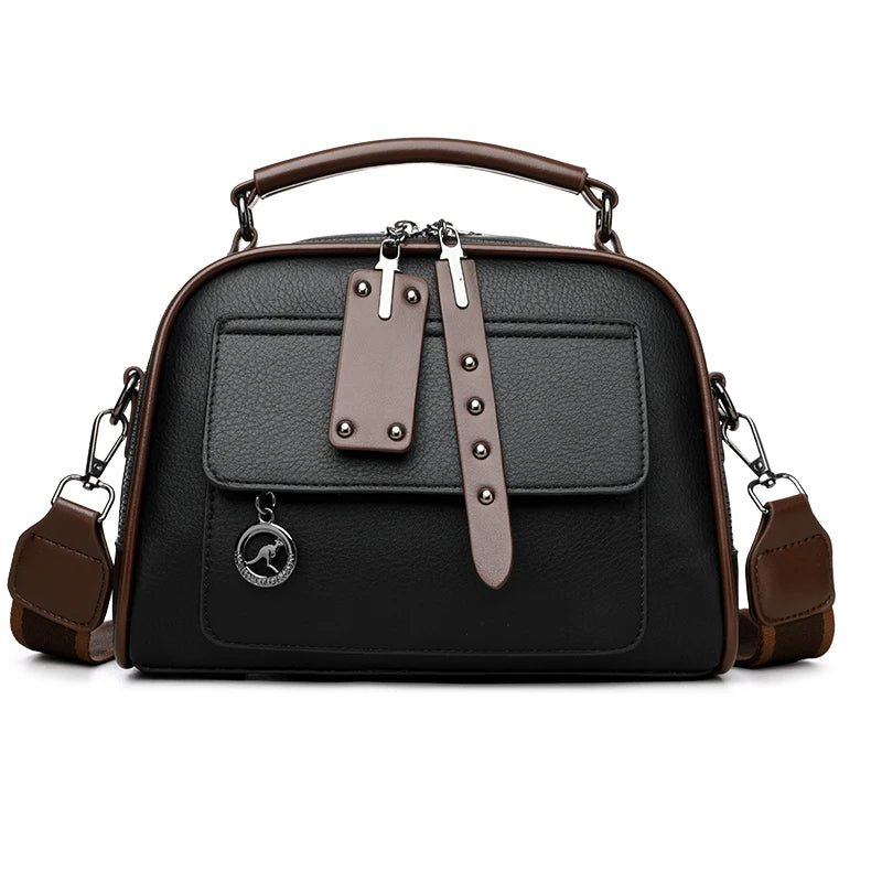 3-Layer Soft PU Leather Crossbody Shoulder Tote – Large Capacity Designer Messenger Bag for Women