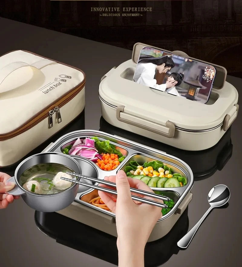 304 Stainless Steel Compartment Lunch Box – 1L to 2L